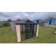 Freestanding Catio enclosure 6ft x 9ft x 6ft tall With Black 16g wire mesh & Tongue and groove boarded corners 